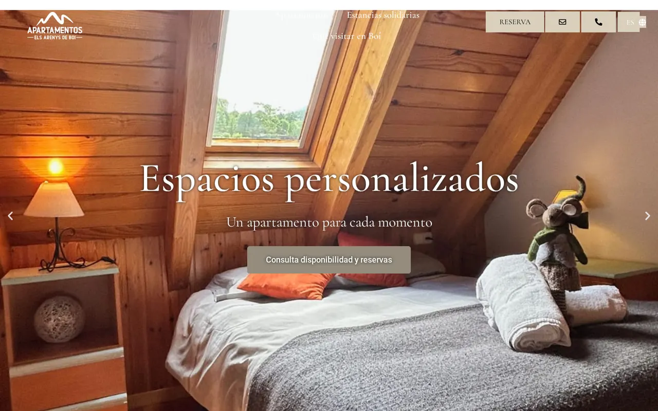 Proyecto web Apartamentos Els Arenys de Boí